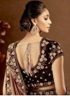 Coffee Brown and Rust Lycra Trendy Classic Saree - 1