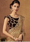 Embroidered Work Brown and Maroon Traditional Saree - 1