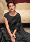Lycra Black and Grey Trendy Classic Saree For Festival - 1