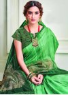 Art Silk Green and Mint Green Lace Work Traditional Designer Saree - 1