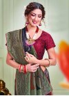Olive and Purple Designer Contemporary Saree For Party - 1