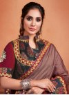 Brown and Red Designer Traditional Saree - 1