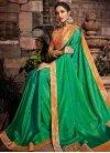 Green and Orange Traditional Saree - 1