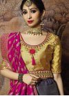 Jacquard Silk Gold and Purple Embroidered Work Lehenga Choli - 1