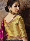 Jacquard Silk Gold and Purple Embroidered Work Lehenga Choli - 2