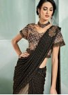Black and Brown Traditional Designer Saree For Festival - 1