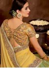 Mint Green and Yellow Half N Half Trendy Saree For Party - 1