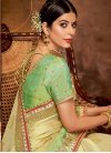 Jacquard Silk Cream and Mint Green Traditional Designer Saree For Festival - 1