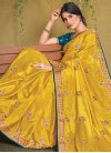 Satin Silk Designer Traditional Saree For Ceremonial - 1