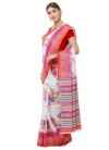 Red and White Designer Contemporary Style Saree For Casual - 2