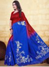 Blue and Red Woven Work Trendy Saree - 2