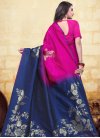 Navy Blue and Rose Pink Woven Work Traditional Designer Saree - 1