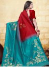 Banarasi Silk Woven Work Red and Teal Designer Traditional Saree - 1