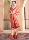 Cream and Red Woven Work Trendy Classic Saree - 2