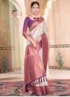 Kanjivaram Silk Firozi and Purple Woven Work Designer Contemporary Saree - 1