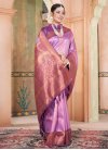 Lavender and Violet Woven Work Trendy Classic Saree - 1