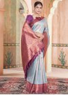 Purple and Turquoise Designer Contemporary Style Saree For Festival - 2