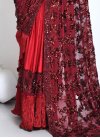 Maroon and Red Half N Half Trendy Saree For Festival - 4
