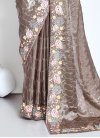 Embroidered Work Satin Silk Trendy Classic Saree - 4