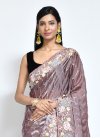 Embroidered Work Satin Silk Designer Contemporary Style Saree - 4