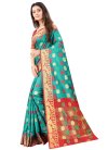 Woven Work Art Silk Red and Teal Designer Traditional Saree - 2