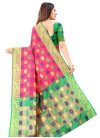 Green and Hot Pink Woven Work Traditional Designer Saree - 2
