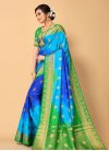 Blue and Green Woven Work  Contemporary Style Saree - 1
