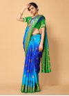 Blue and Green Woven Work  Contemporary Style Saree - 2