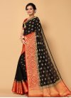 Black and Red Art Silk Designer Contemporary Style Saree - 1