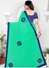 Navy Blue and Sea Green Beads Work Trendy Saree - 2
