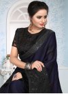 Black and Navy Blue Embroidered Work Designer Traditional Saree - 2