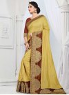 Brown and Gold Embroidered Work Classic Saree - 1