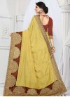 Brown and Gold Embroidered Work Classic Saree - 2