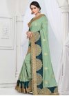 Sea Green and Teal Embroidered Work Trendy Designer Saree - 1