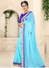 Lace Work Blue and Light Blue Traditional Saree - 1