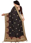 Embroidered Work Coffee Brown and Maroon Designer Contemporary Style Saree - 2