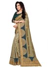 Olive and Teal Designer Contemporary Saree - 2