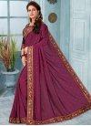 Art Silk Coffee Brown and Magenta Embroidered Work Traditional Saree - 2