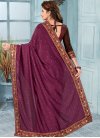 Art Silk Coffee Brown and Magenta Embroidered Work Traditional Saree - 1