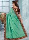 Maroon and Turquoise Art Silk Contemporary Style Saree - 1