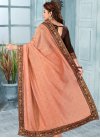 Brown and Peach Designer Traditional Saree For Festival - 1