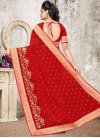 Faux Georgette Embroidered Work Contemporary Style Saree - 2