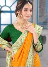 Faux Georgette Beads Work Designer Contemporary Style Saree - 1