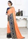 Navy Blue and Orange Contemporary Style Saree For Ceremonial - 1