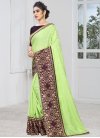 Mint Green and Wine Trendy Classic Saree For Ceremonial - 1