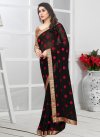 Faux Georgette Beads Work Trendy Classic Saree - 1