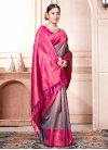 Rose Pink and Violet Kanjivaram Silk Designer Traditional Saree - 2