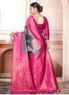 Rose Pink and Violet Kanjivaram Silk Designer Traditional Saree - 3