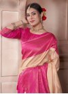 Cream and Rose Pink Woven Work Traditional Designer Saree - 3