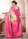 Woven Work Mint Green and Rose Pink Designer Traditional Saree - 1